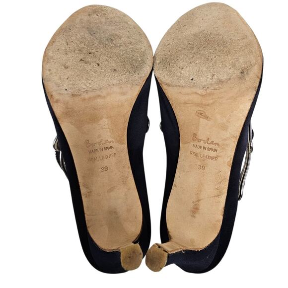 Boden Cordelia Navy Blue Peep Toe Double Strap High Heel Pumps Size EU 39| US 8 - Picture 8 of 16